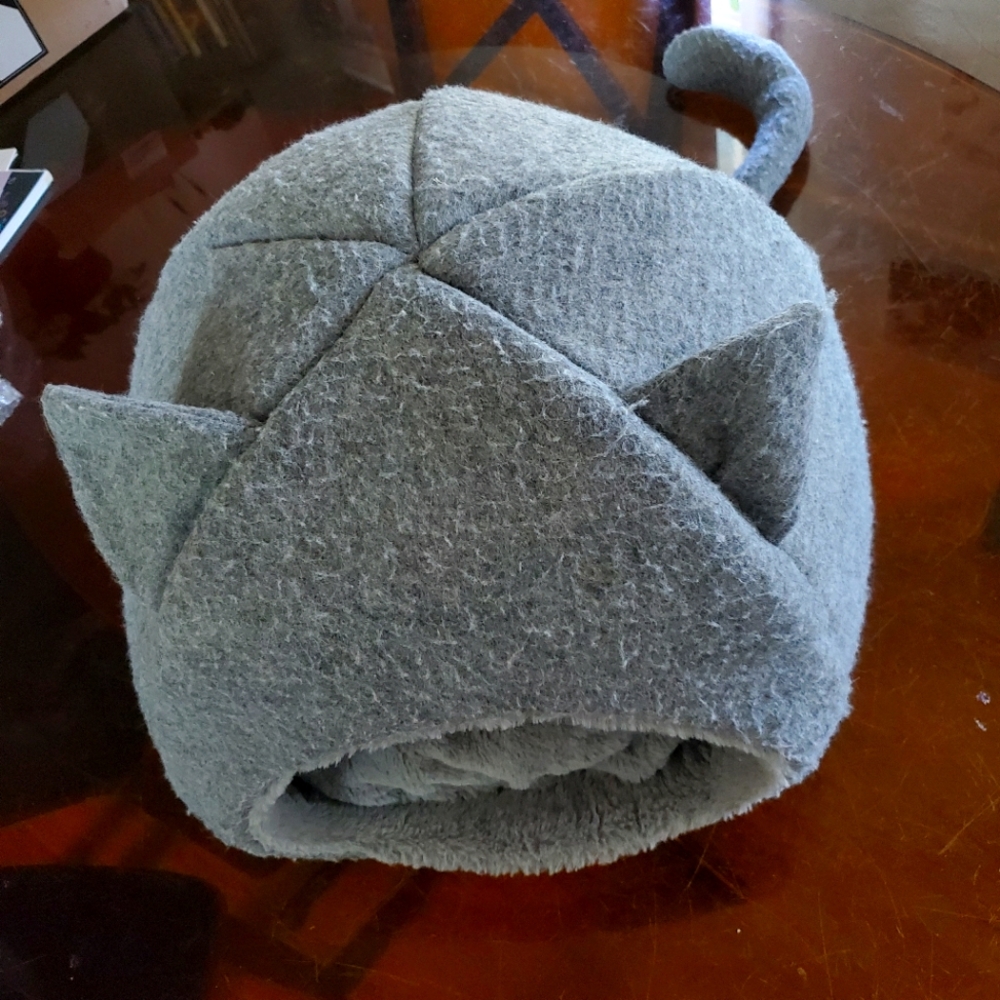 Cloth grey soft cat house with removable pillow